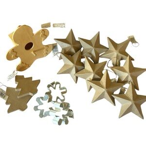 Craft Ornaments Kraft Cardboard 3D Stars Christmas Tree Gingerbread Birdhouse